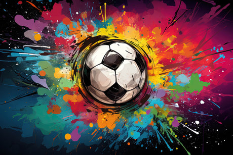 Football graffiti design file showing detailed pattern with vibrant color splashes