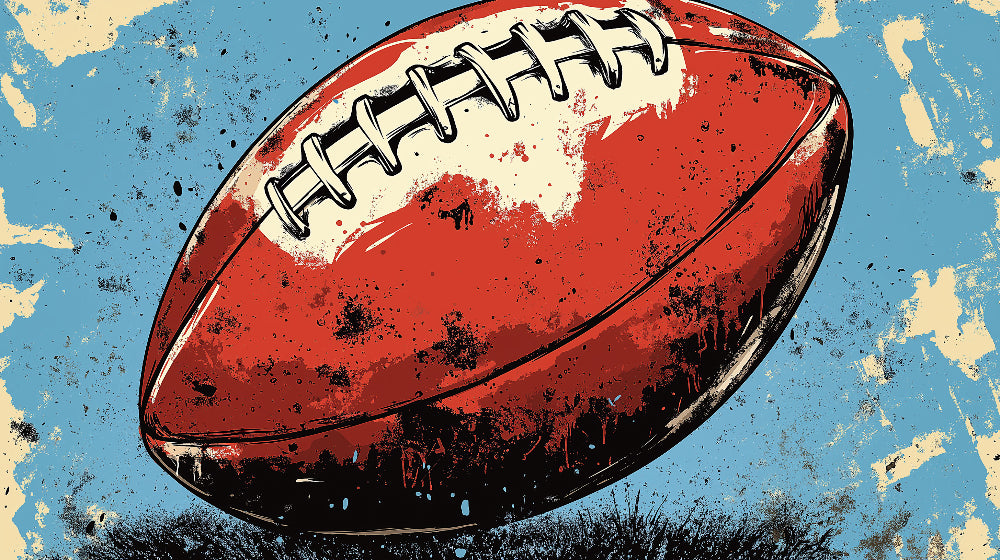 Football wallpaper design file showing detailed vintage sport pattern with weathered texture effects