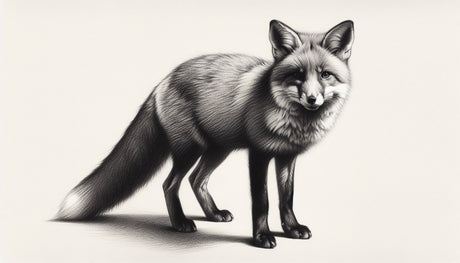 Black and white fox design file showing detailed illustration and pattern