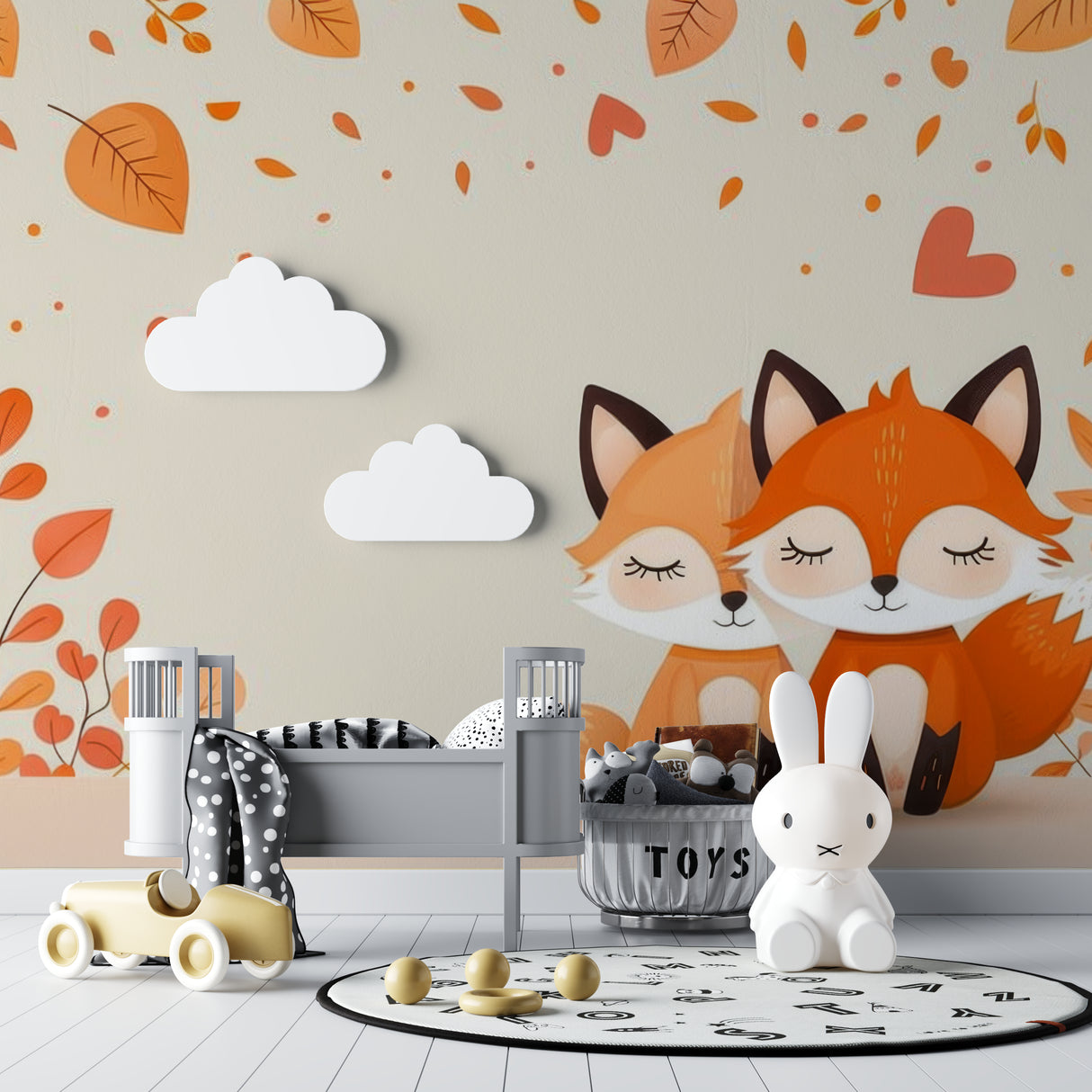 Forest animal wallpaper brightening a kids reading nook with natural light