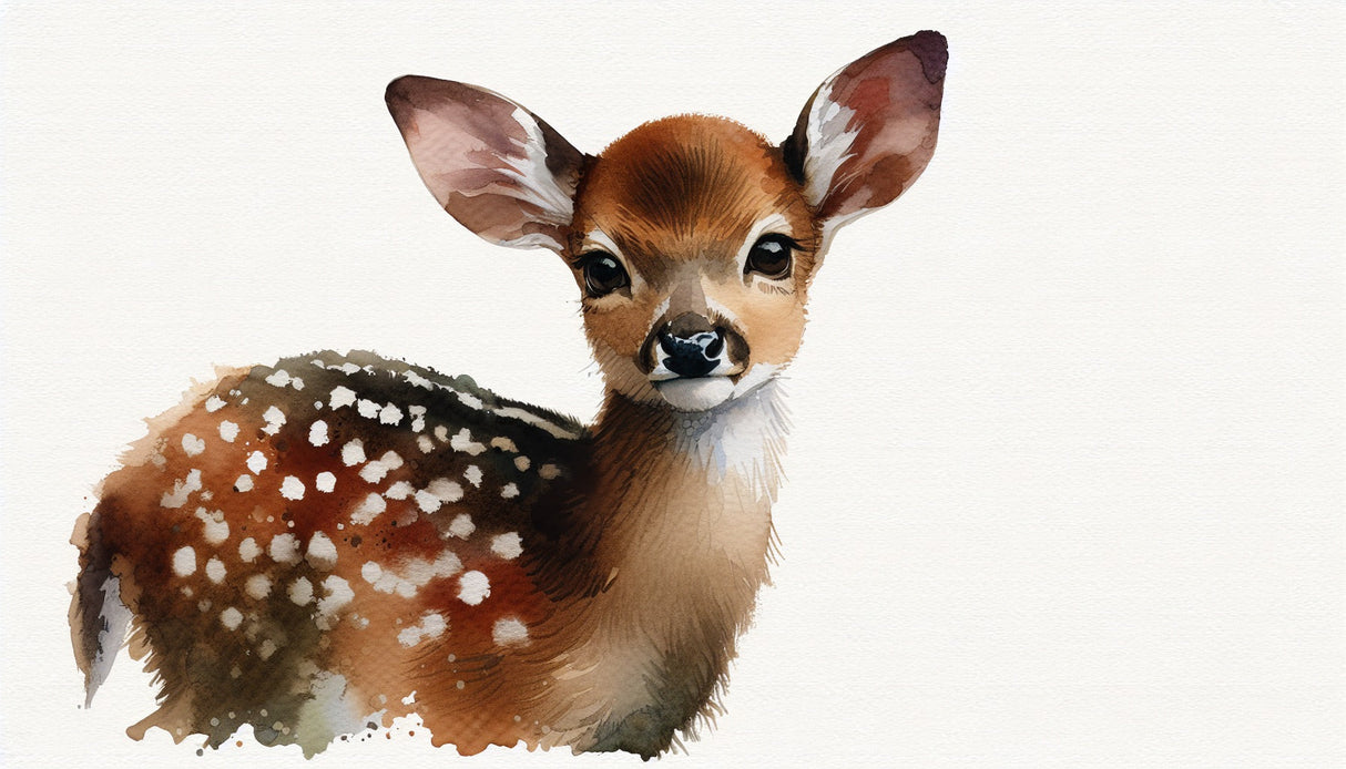 Baby Deer Watercolor Wallpaper design file showing delicate brushstrokes and gentle color palette
