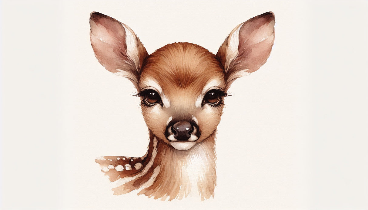 Watercolor baby deer design file showing delicate brushstrokes and gentle color palette