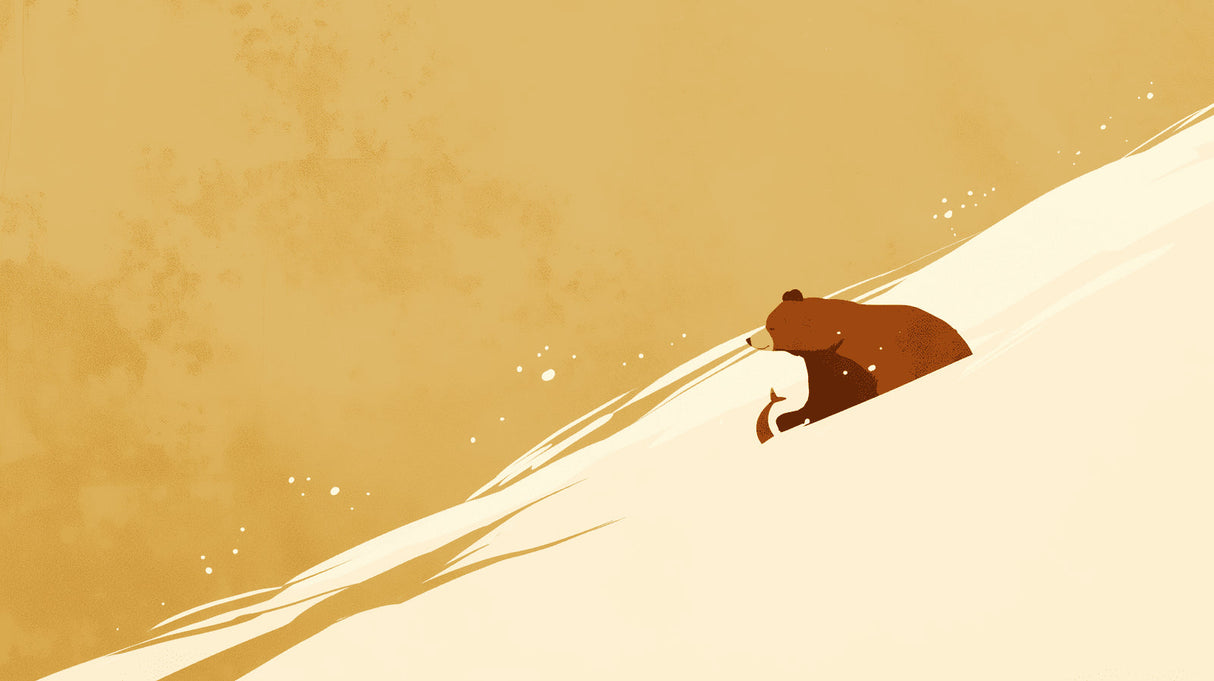 Brown bear wall mural displayed in minimal Scandinavian kids bedroom with natural decor