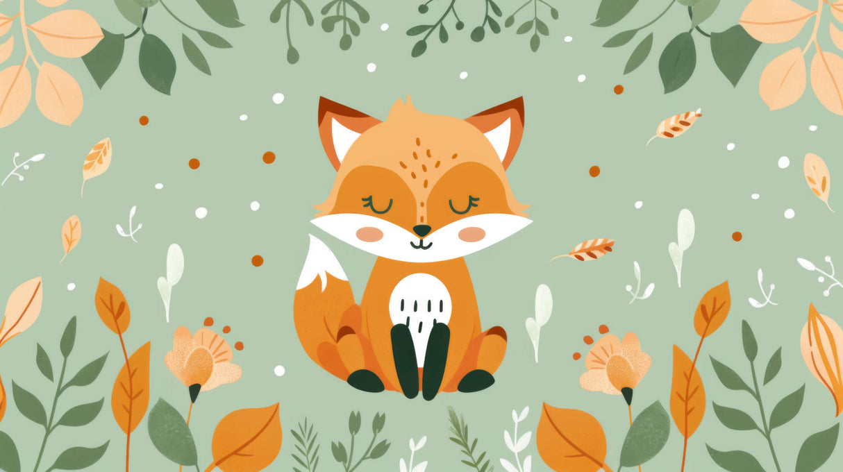 Fox and autumn leaves design file showing intricate pattern details and color palette