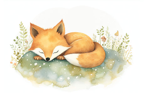 Forest Animals Wallpaper design file showing detailed watercolor fox and foliage pattern