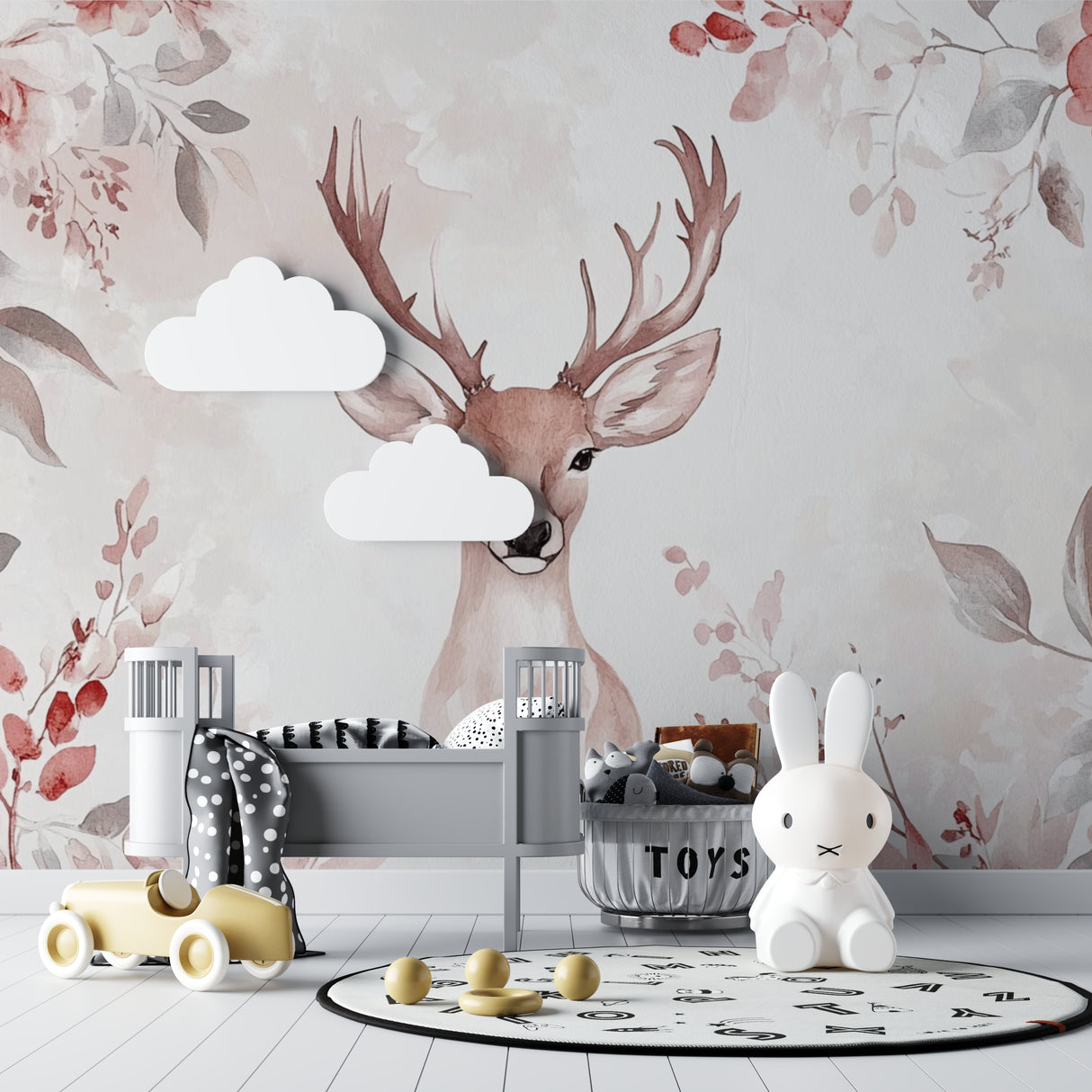 Forest Animal Wallpaper bringing nature into a peaceful master bedroom
