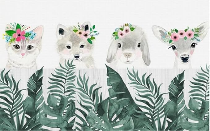 Design file showing detailed woodland animals pattern with deer and forest creatures