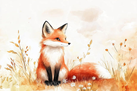 Watercolor fox design file showing detailed orange and gold pattern