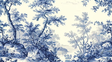 Japanese forest design file showing intricate blue branches and foliage pattern