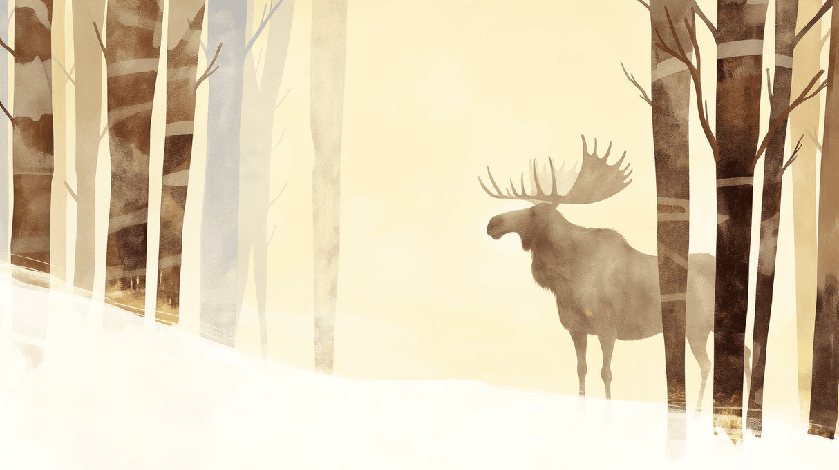 Moose Forest Wallpaper bringing nature into a cozy bedroom setting