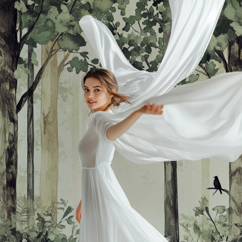 Forest tree wallpaper bringing outdoor feel to home office