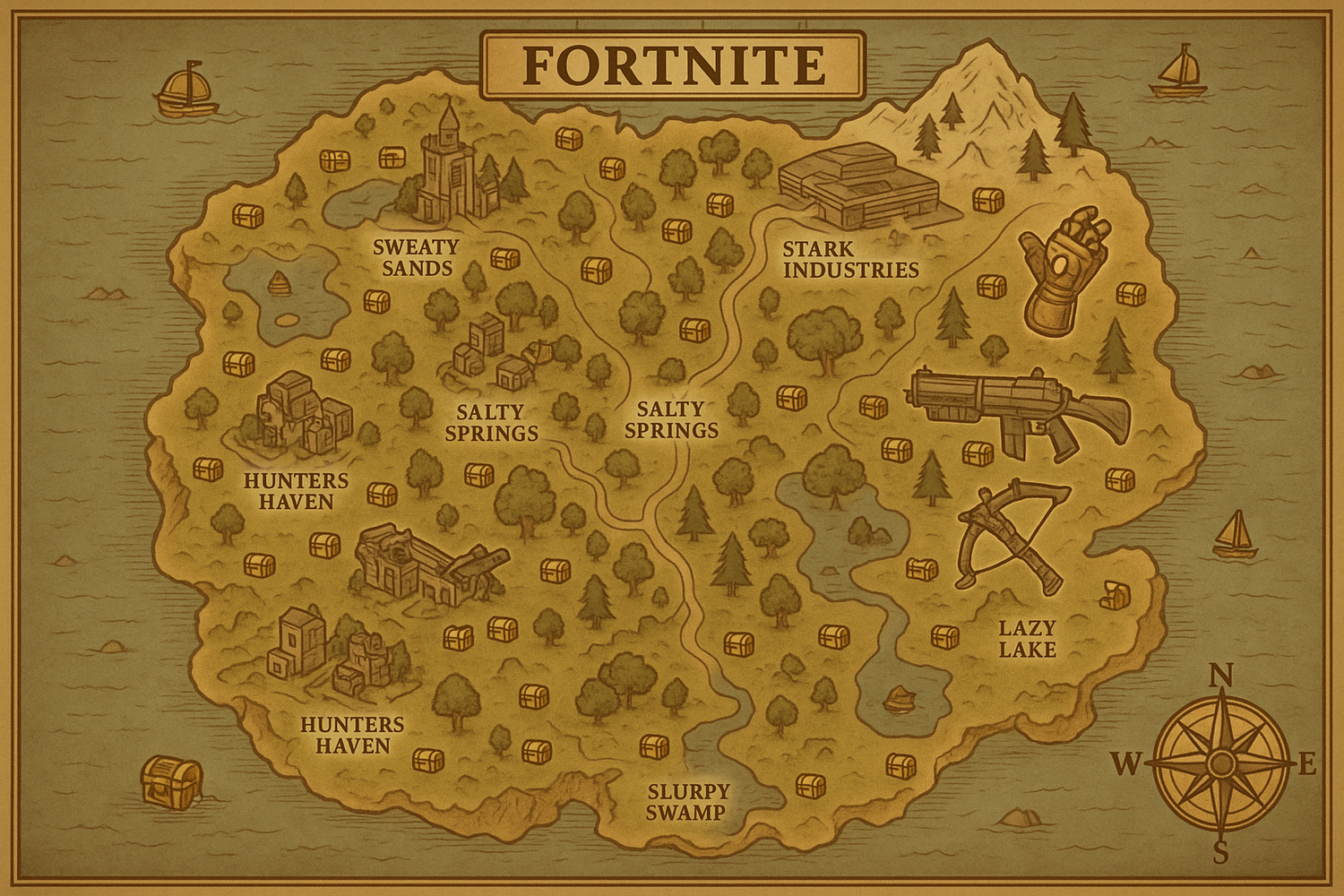 Fortnite Gamer Mural Wallpaper  Battle Royale Map - Wallpaper application example