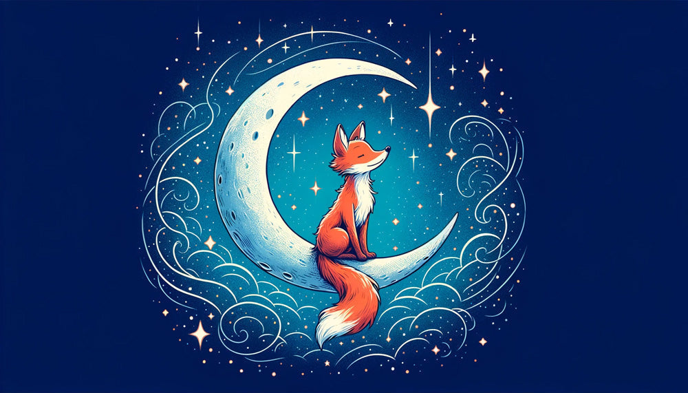 Fox and moon design file showing detailed starry night pattern and mystical elements