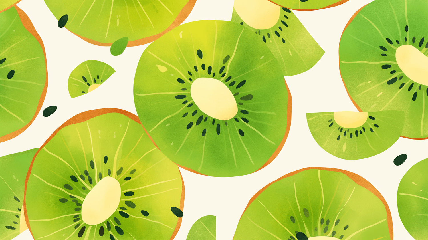 Kiwi Pattern Wallpaper design file showing vibrant green slices on clean white background