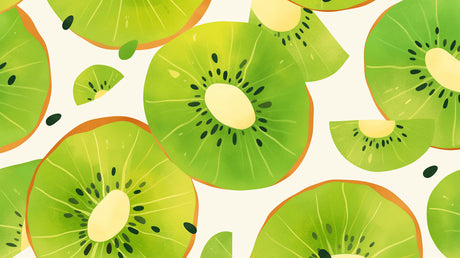 Kiwi Pattern Wallpaper design file showing vibrant green slices on clean white background