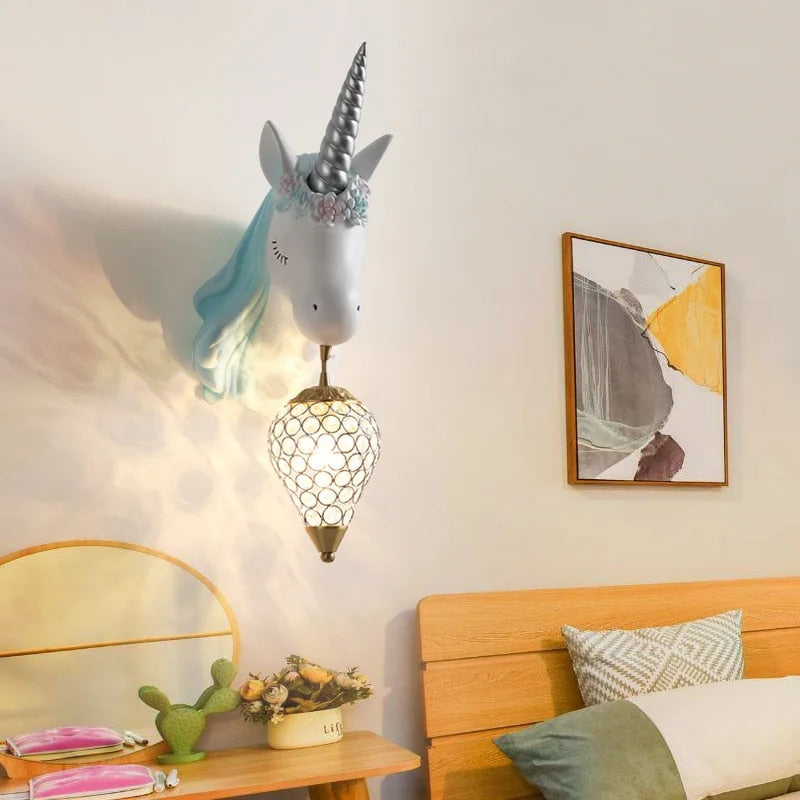 Unicorn Wall Light  Crystal Globe  Resin Design - Product detail 5