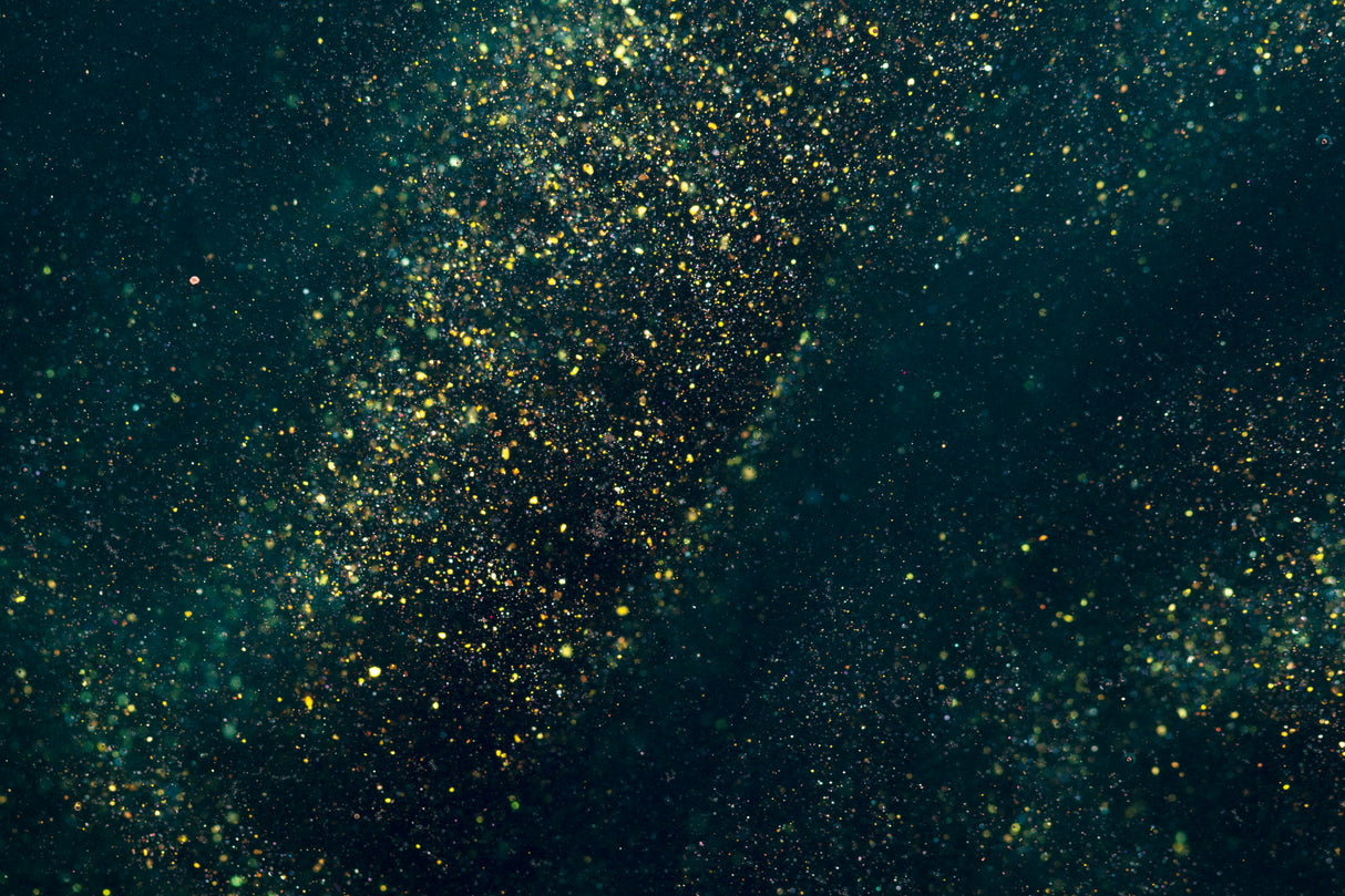 Design file showing intricate golden star pattern on deep teal background