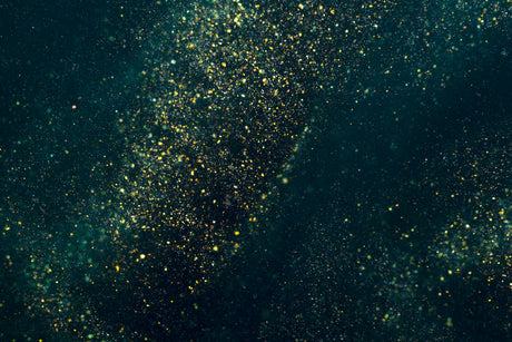 Design file showing intricate golden star pattern on deep teal background