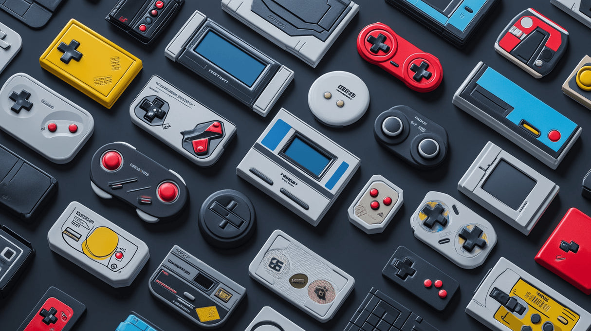 Retro gaming wallpaper design file showing detailed vintage console pattern