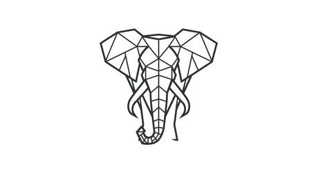 Geometric elephant line art design file showing intricate pattern details