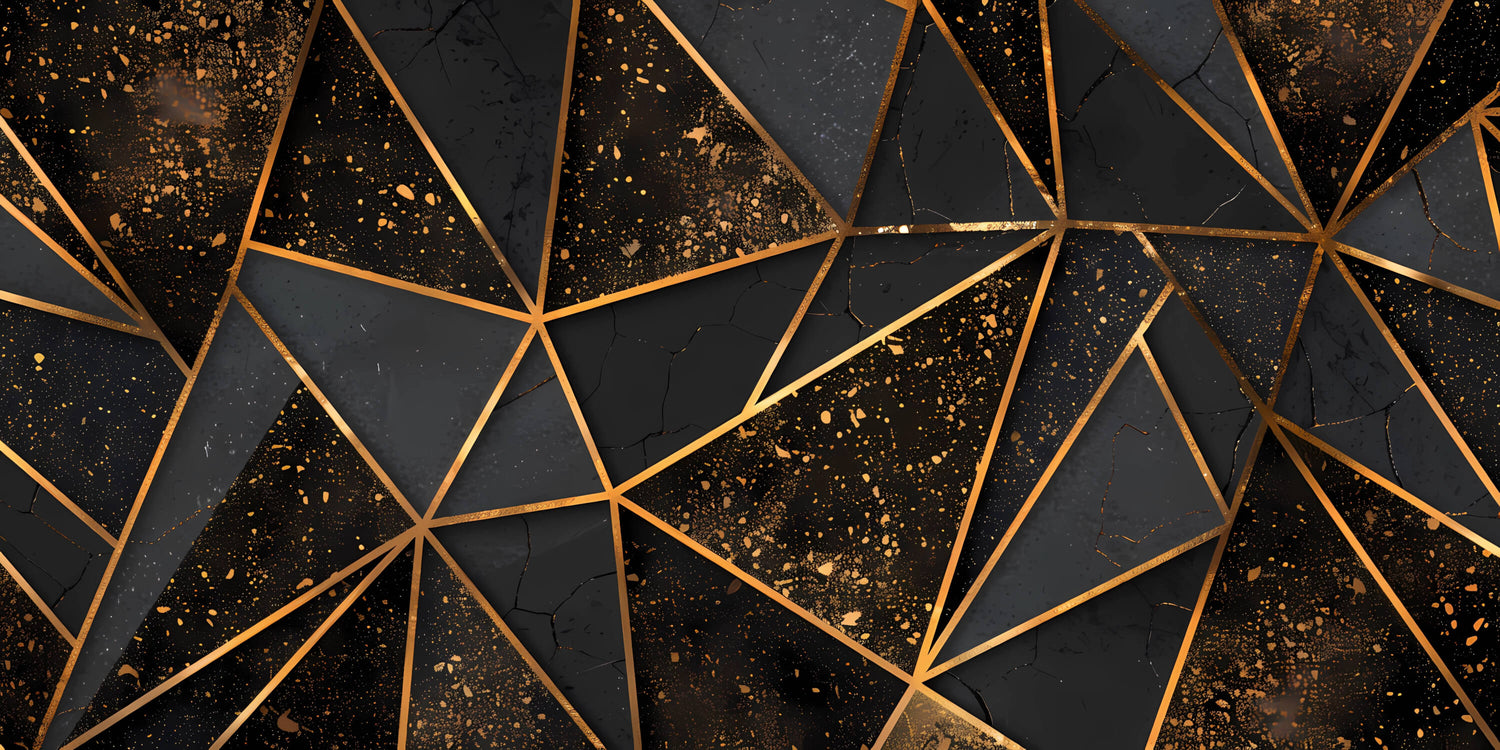 Geometric black and gold cube design file showing intricate pattern details
