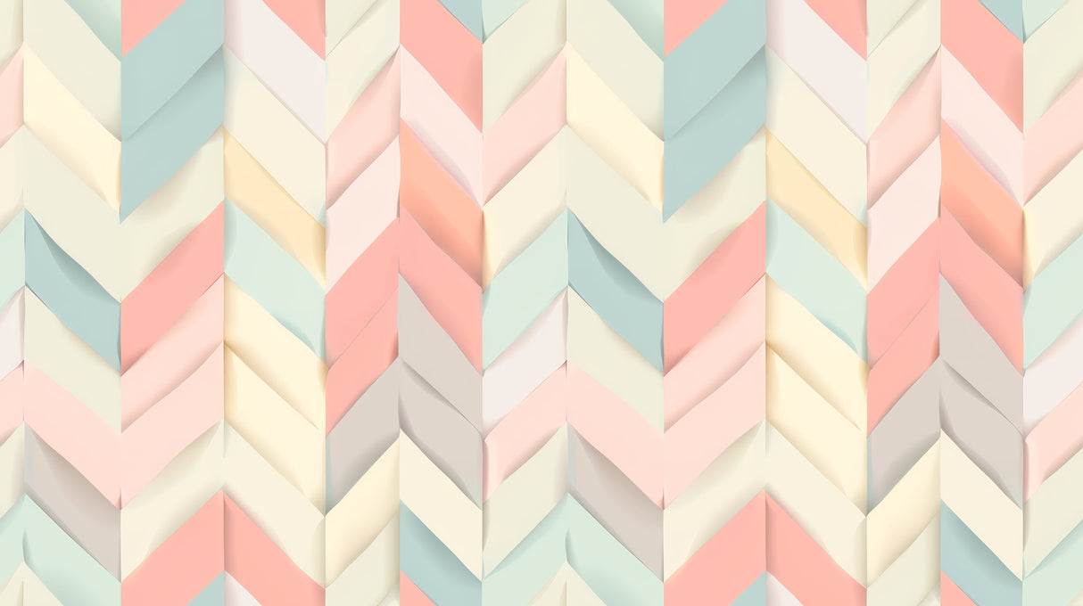 Design file showing the detailed 3D chevron pattern in soft pastel colors