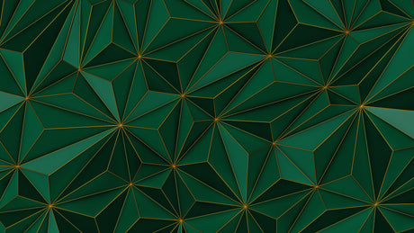 Green and gold geometric design file showing intricate 3D pattern detail