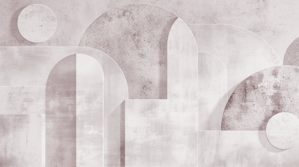 Art deco arches wallpaper design file showing detailed pink stone texture and geometric pattern