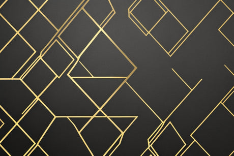 Art Deco geometric pattern design file showing detailed black and gold layout