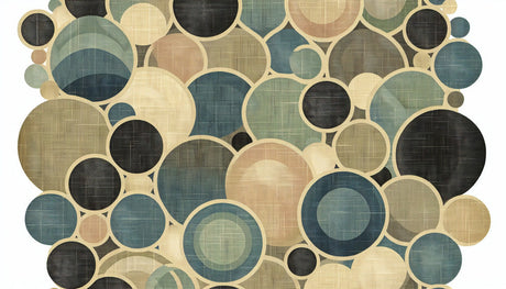 Art Deco circles wallpaper design file showing detailed blue and beige pattern