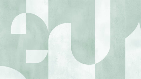 Art Deco geometric wallpaper design file showing sage green circles pattern on white background