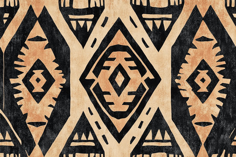 Geometric Aztec pattern design file showing intricate black and terracotta details