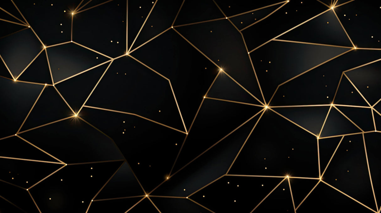 Geometric black and gold wallpaper design file showing intricate pattern details