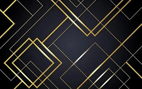 Black and gold geometric pattern design file showing detailed art deco wallpaper pattern
