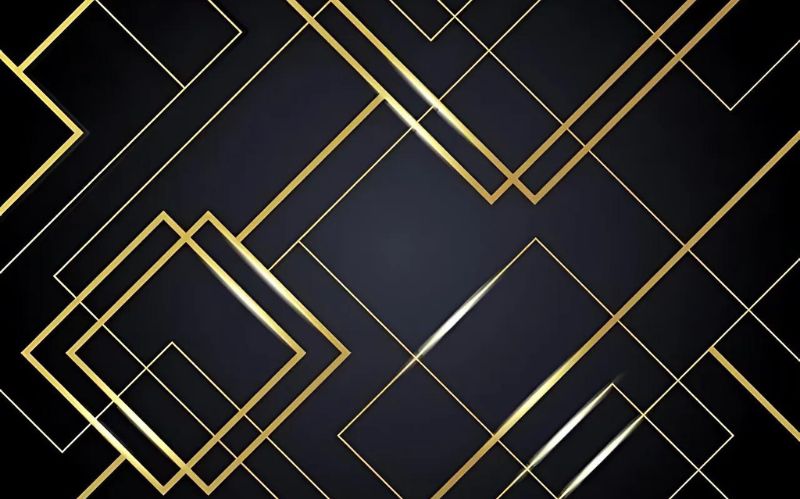 Black and gold geometric pattern design file showing detailed art deco wallpaper pattern