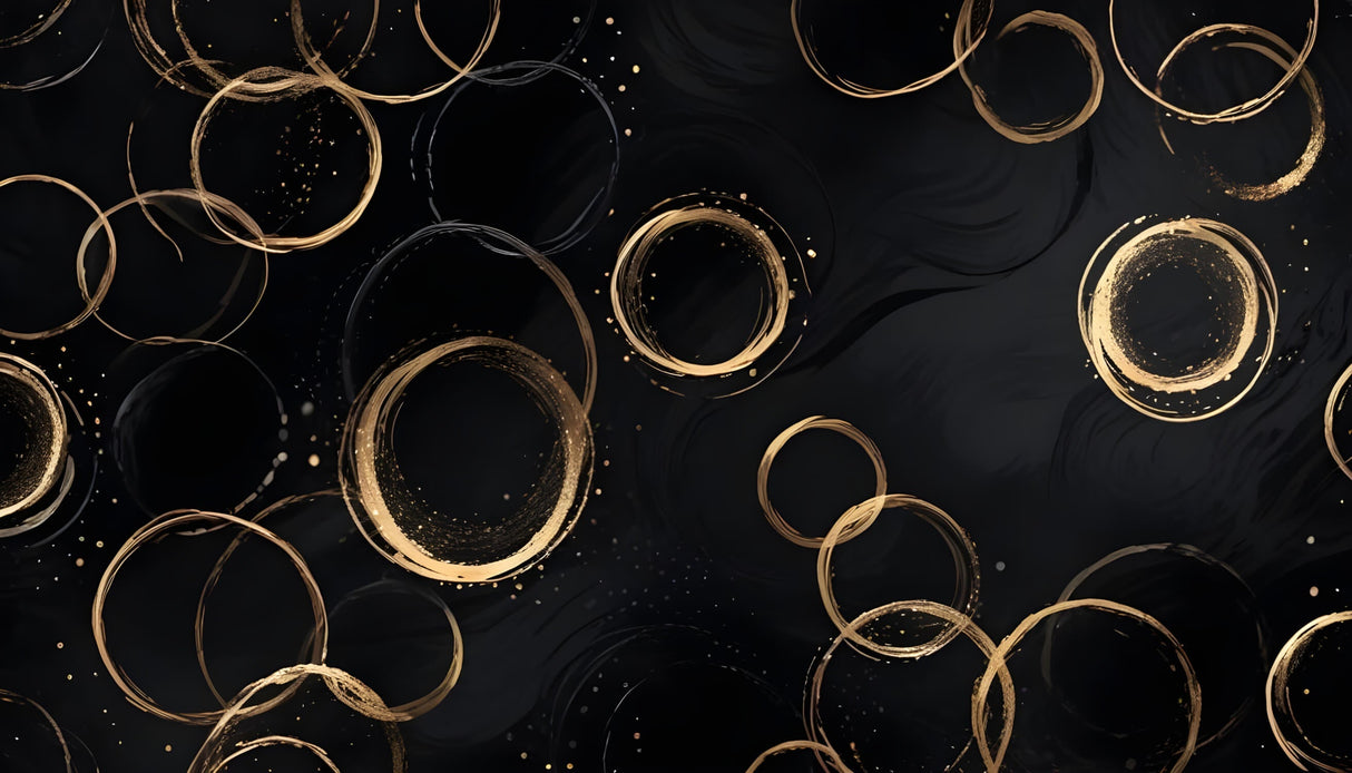 Black and gold geometric wallpaper design file showing intricate circle pattern details