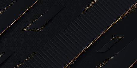 Design file showing detailed black and gold geometric pattern with diagonal lines