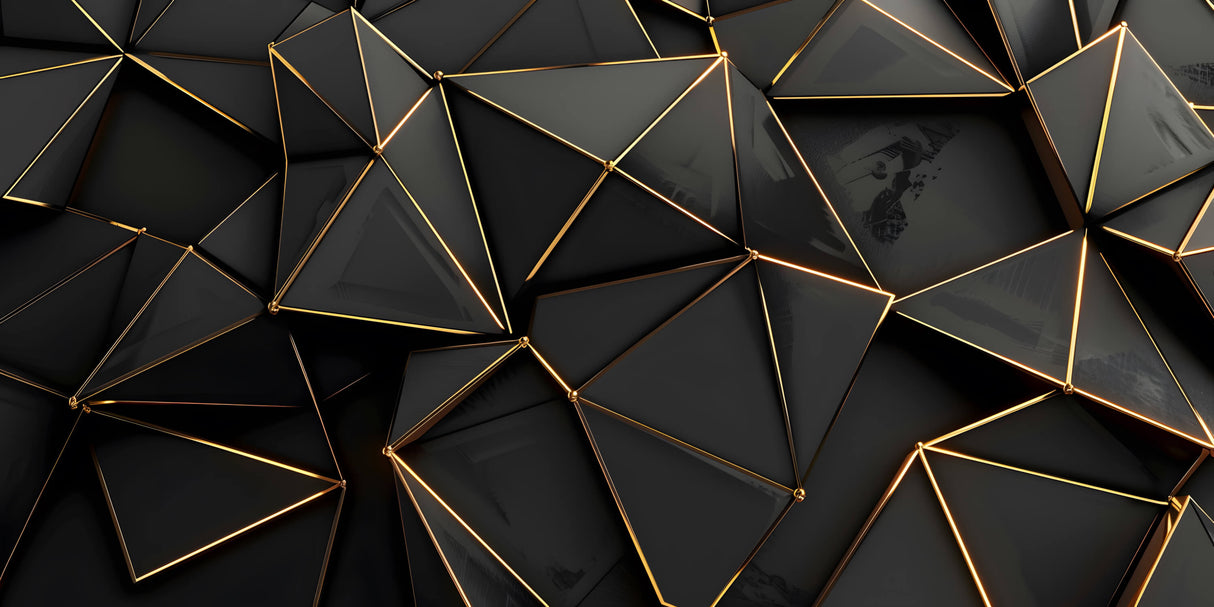 Black and gold geometric pattern design file showing triangular details and metallic accents