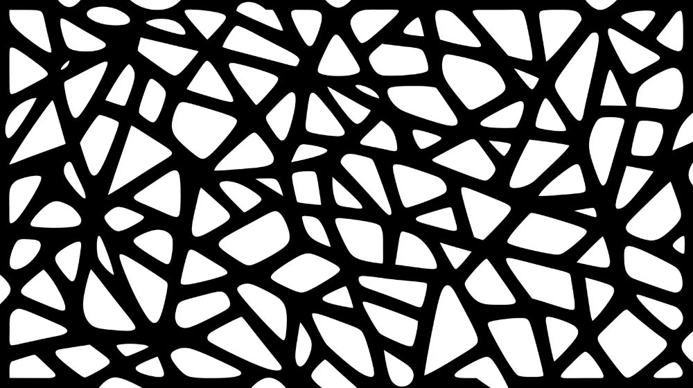 Black and white geometric pattern design file showing intricate abstract shapes and lines