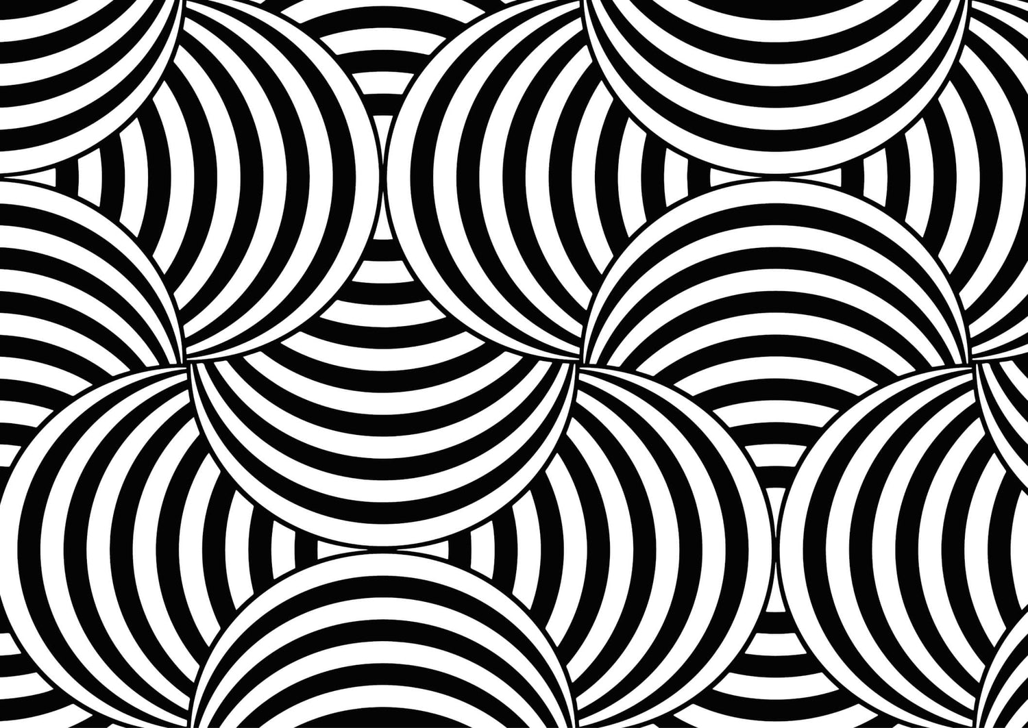 Black and white geometric pattern design file showing intricate circular optical illusion detail