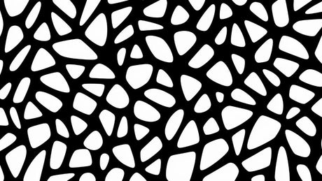 Black and white geometric pattern design file showing organic flowing shapes and bold contrast