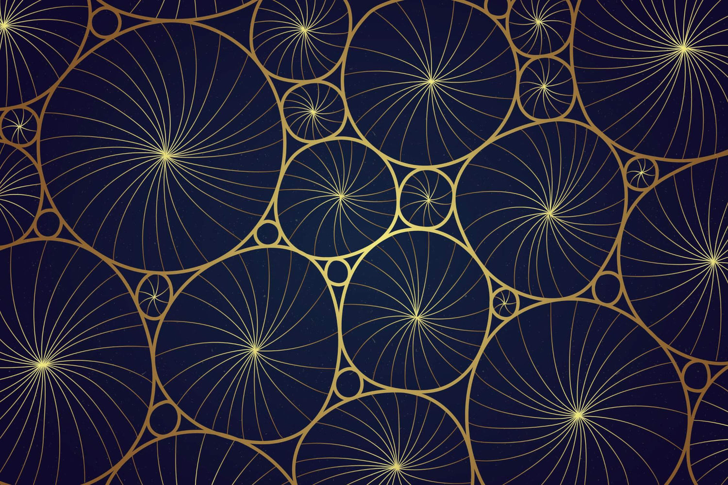Design file showing detailed blue and gold geometric circle pattern
