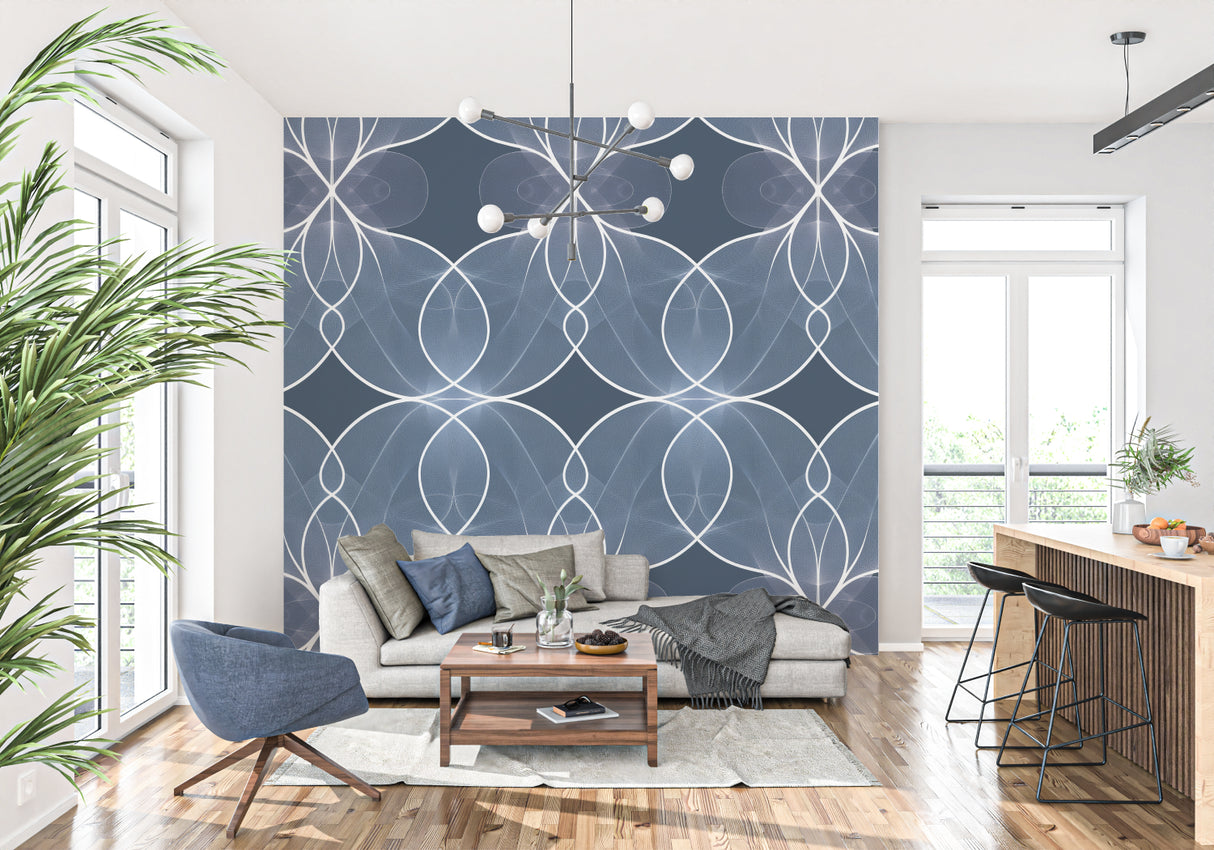 Art deco wallpaper pattern bringing sophistication to home office space