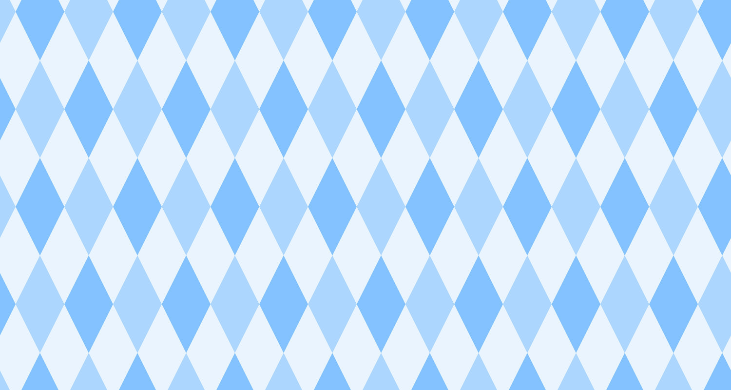 Modern blue geometric wallpaper in a bright home office showing diamond pattern creating depth and visual interest