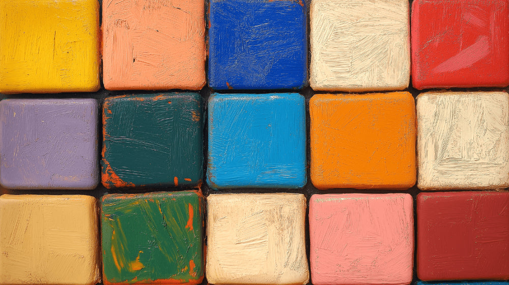 Colorful geometric squares wallpaper design file showing vibrant pattern and texture details