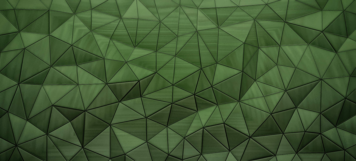 Green triangle geometric pattern design file showing detailed 3D effect