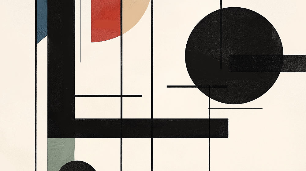 Geometric abstract wallpaper design file showing modern pattern with black and terracotta shapes