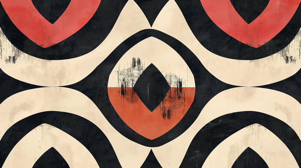 Geometric pattern design file showing detailed black and terracotta abstract shapes