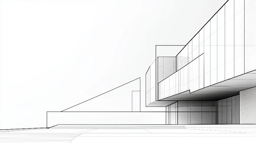 Geometric line art wallpaper design file showing precise architectural pattern in black and white