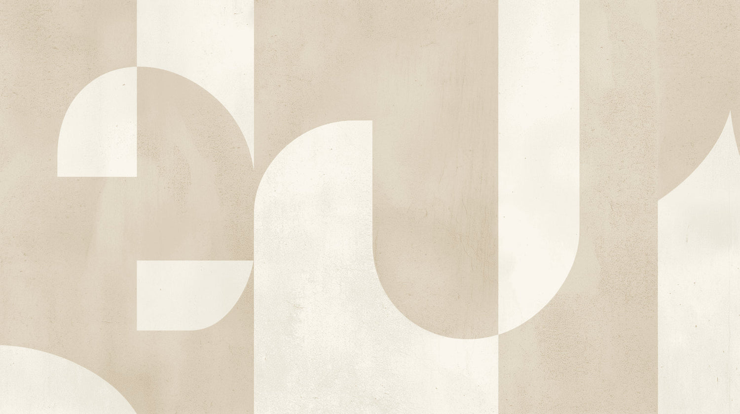 Beige geometric circle wallpaper creating depth in a contemporary bedroom space